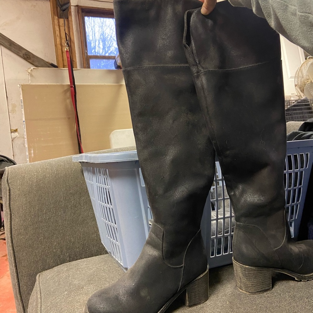 Knee high black boots